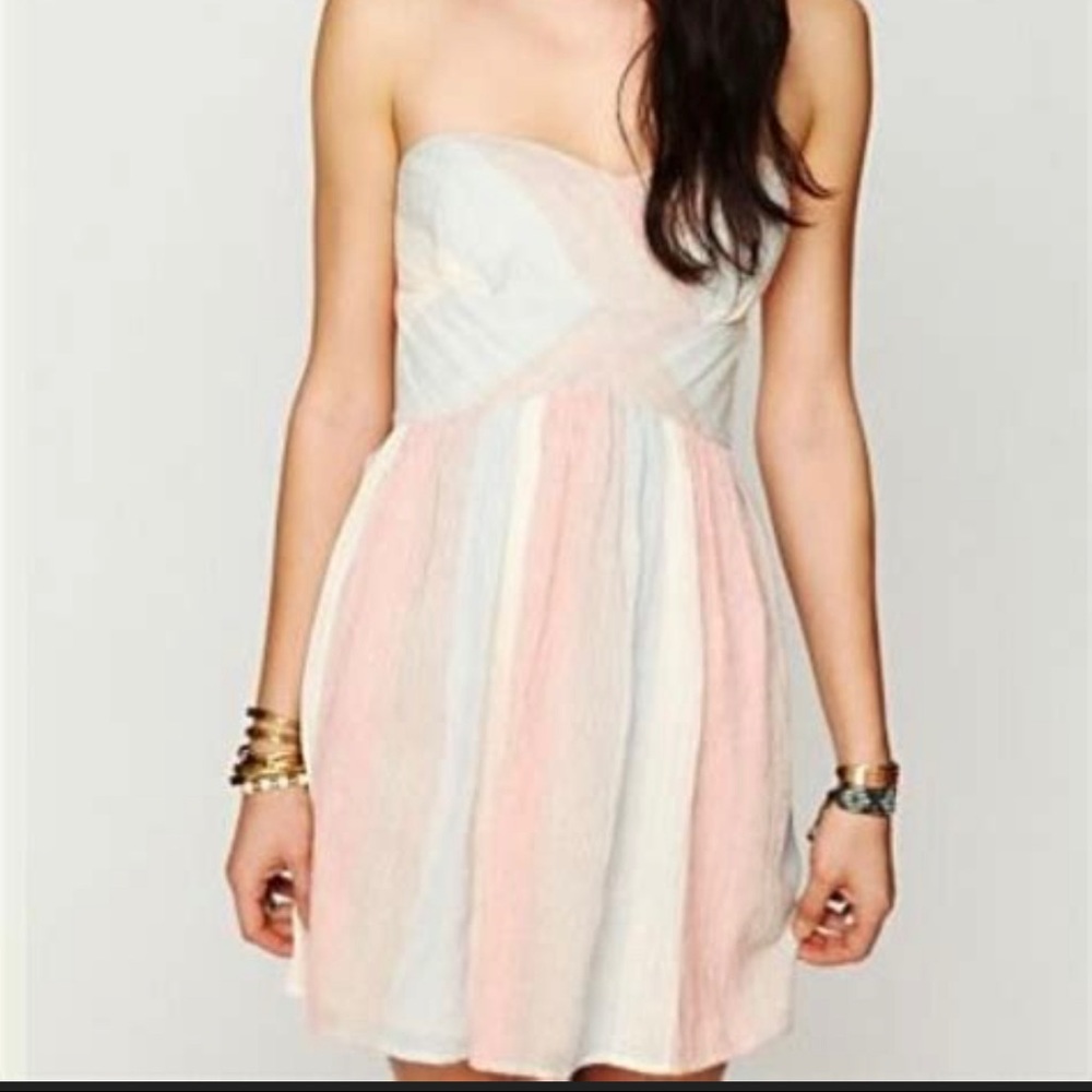 FREE PEOPLE | Striped Burlap Mini Dress